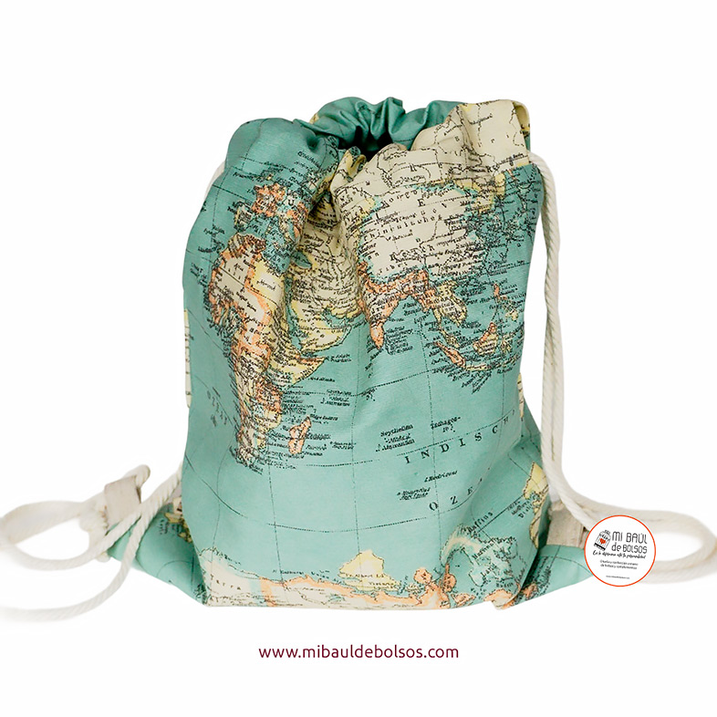 Mochila-mapamundi-verde-plastificada